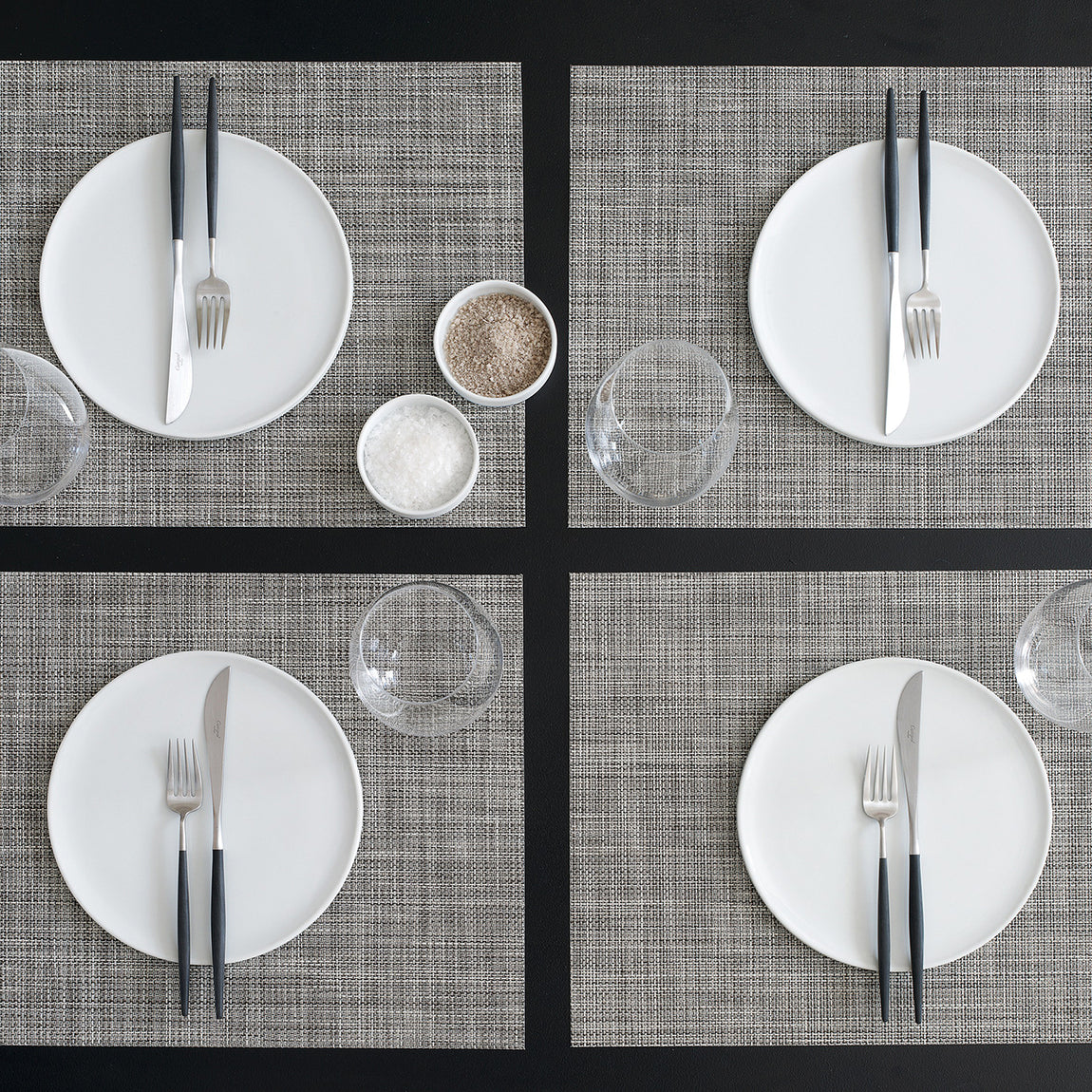 Mini Basketweave Placemats - Gravel