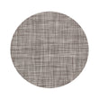 Chilewich Basketweave floor mat in Gravel, showcasing woven terrastrand yarn texture and modern design aesthetic.