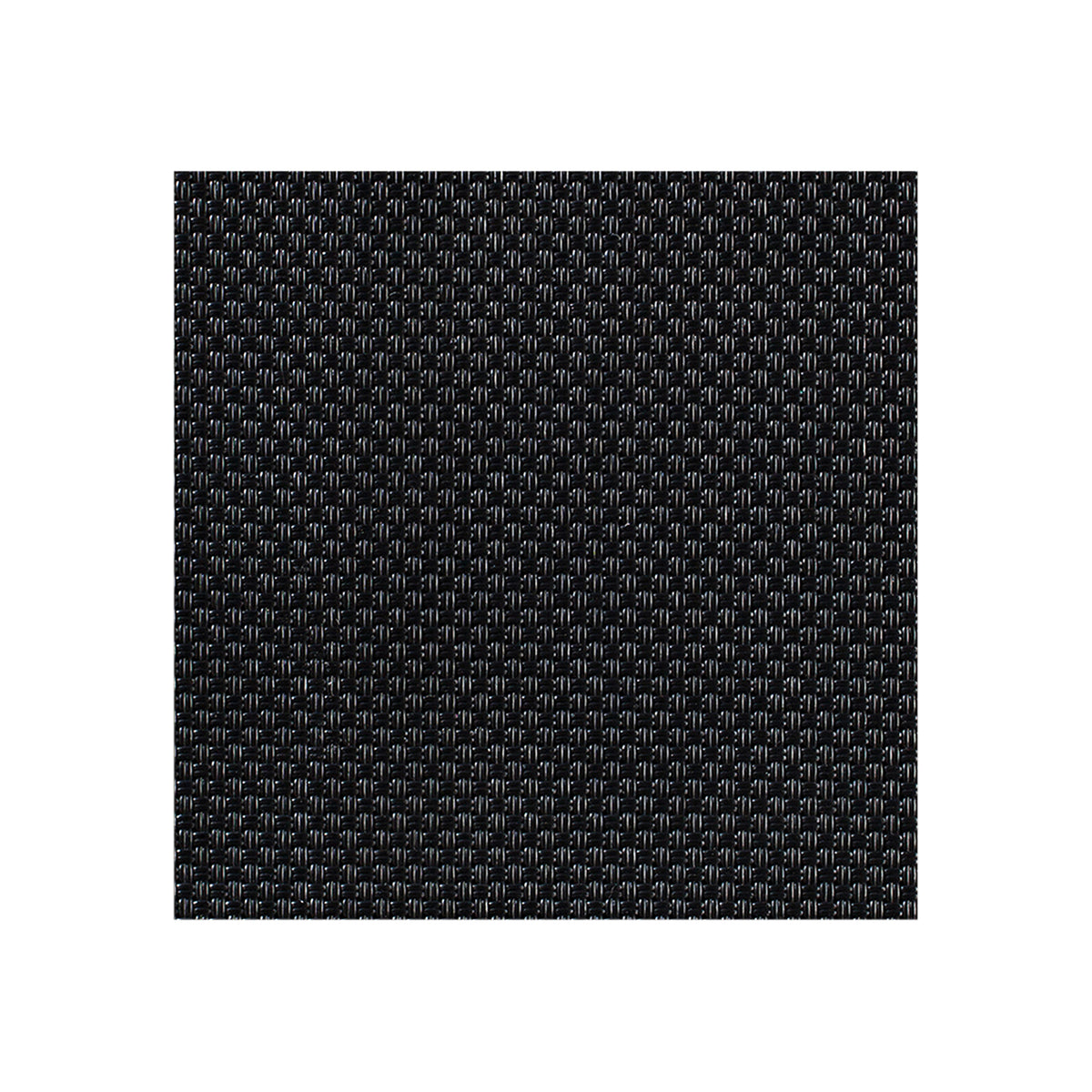 Chilewich Basketweave floor mat in Black, showcasing woven terrastrand yarn texture and modern design aesthetic.