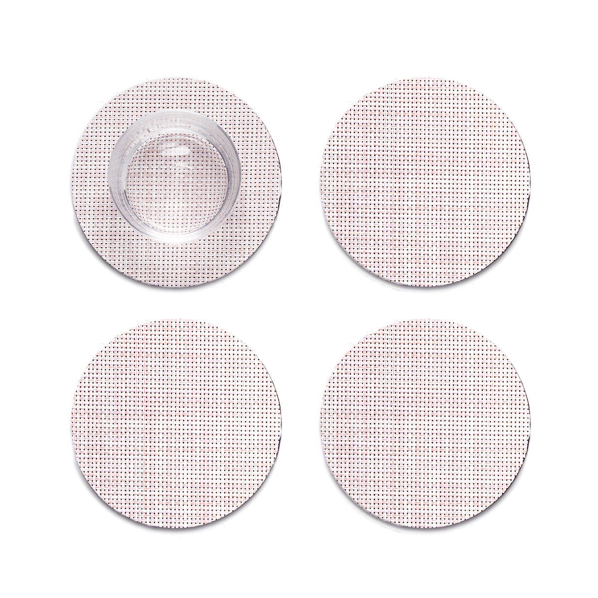 Set of 4 Coasters in Light Neutral Pink
