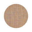 Round Woven Floor Mat in Vivid Multicolor with Yellow, Magenta, Dark Blue, Orange and White