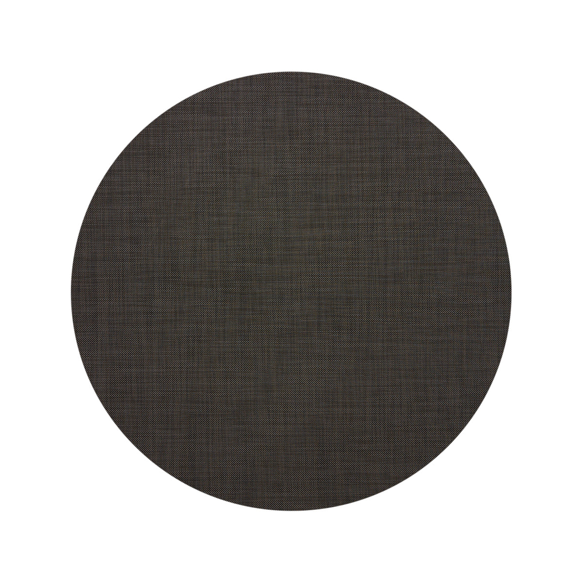 Round Woven Floor Mat in Mix of Dark Brown, Midtone Warm Brown and Metallic Silver