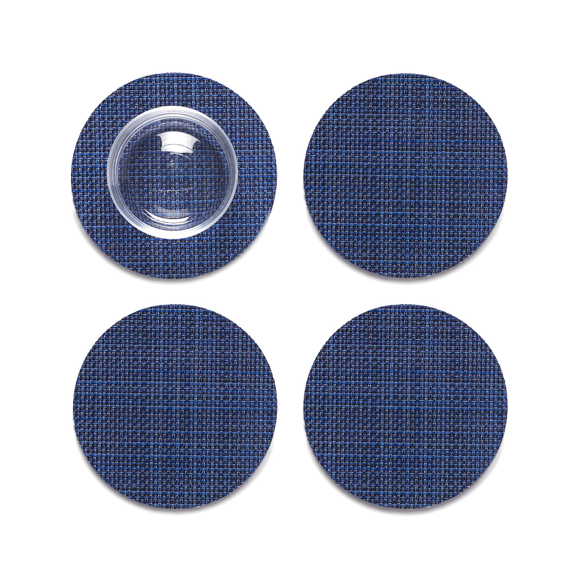 Mini Basketweave Coasters - Indigo View 1