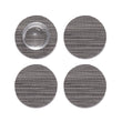 Set of 4 Coasters in Midtone Warm Silver with Black