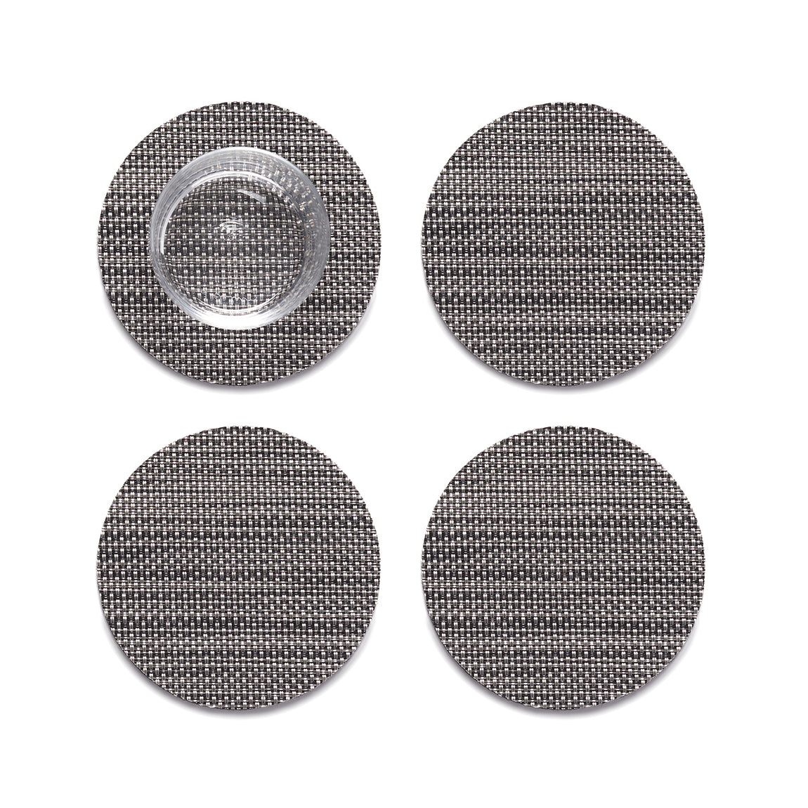 Mini Basketweave Coasters - Light Grey View 1