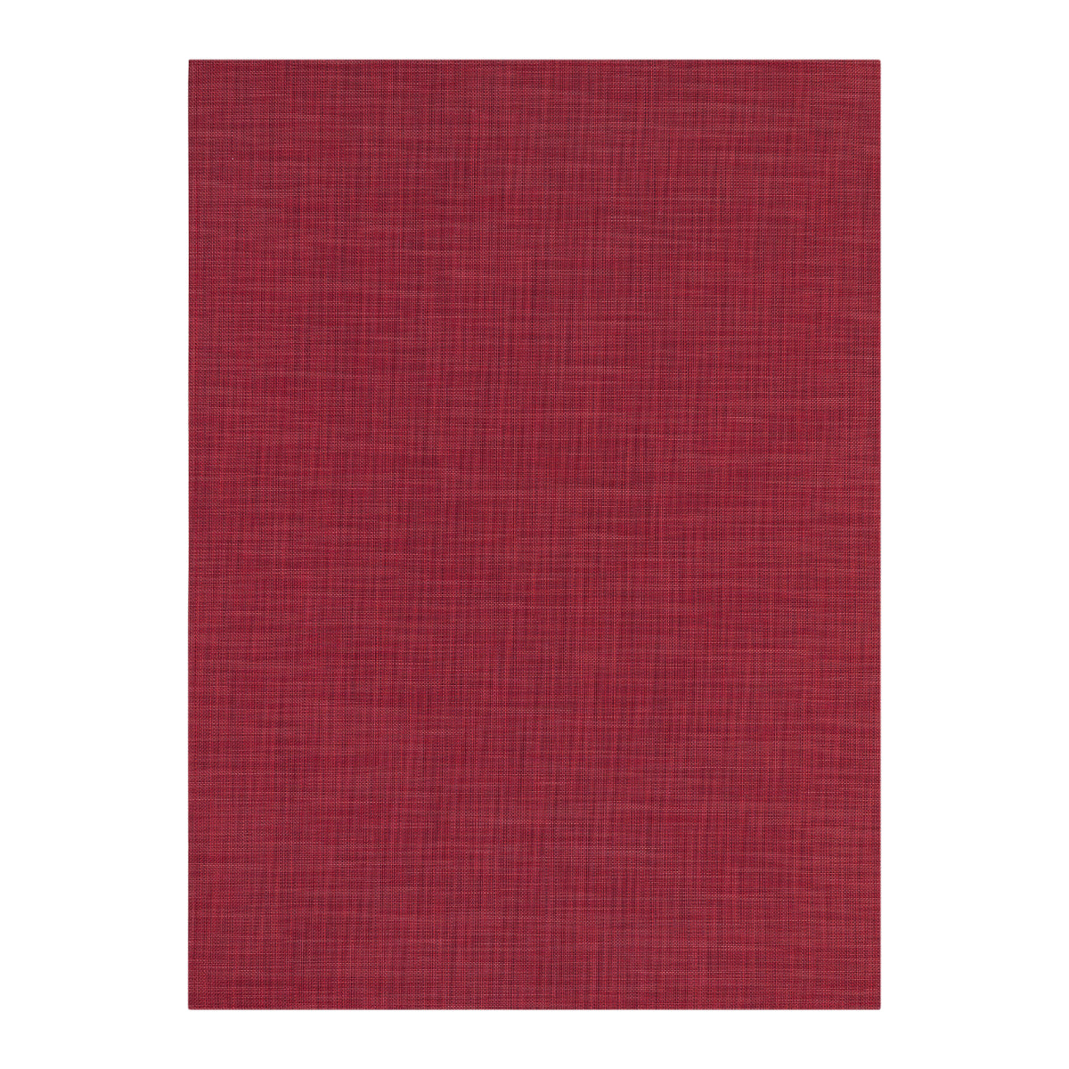 Chilewich Basketweave floor mat in Scarlet, showcasing woven terrastrand yarn texture and modern design aesthetic.