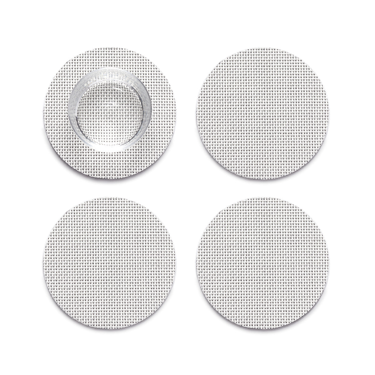 Set of 4 Coasters in Metallic White