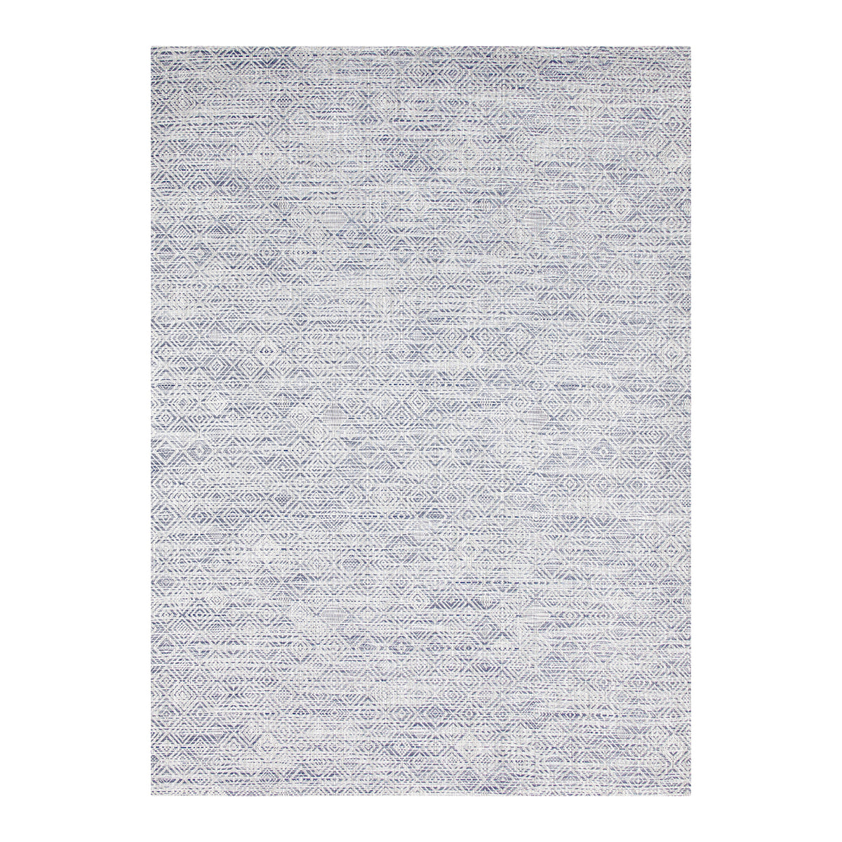 Blue Woven Floor Mat in Dark Blue and Cool Off White
