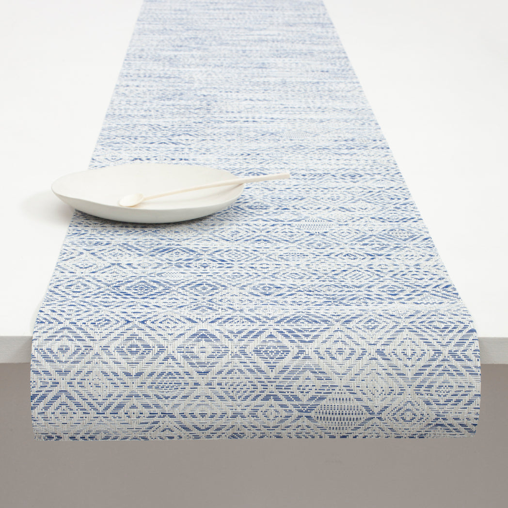 14'' x 72'' Table Runners in Dark Blue and Cool Off White