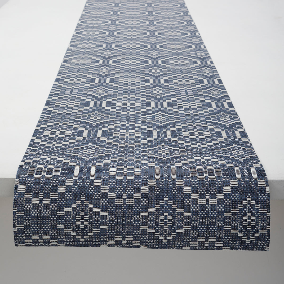 Overshot Table Runners - Denim With Prop