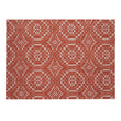 Paprika Placemats in Muted Midtone Warm Red with Off White Accent