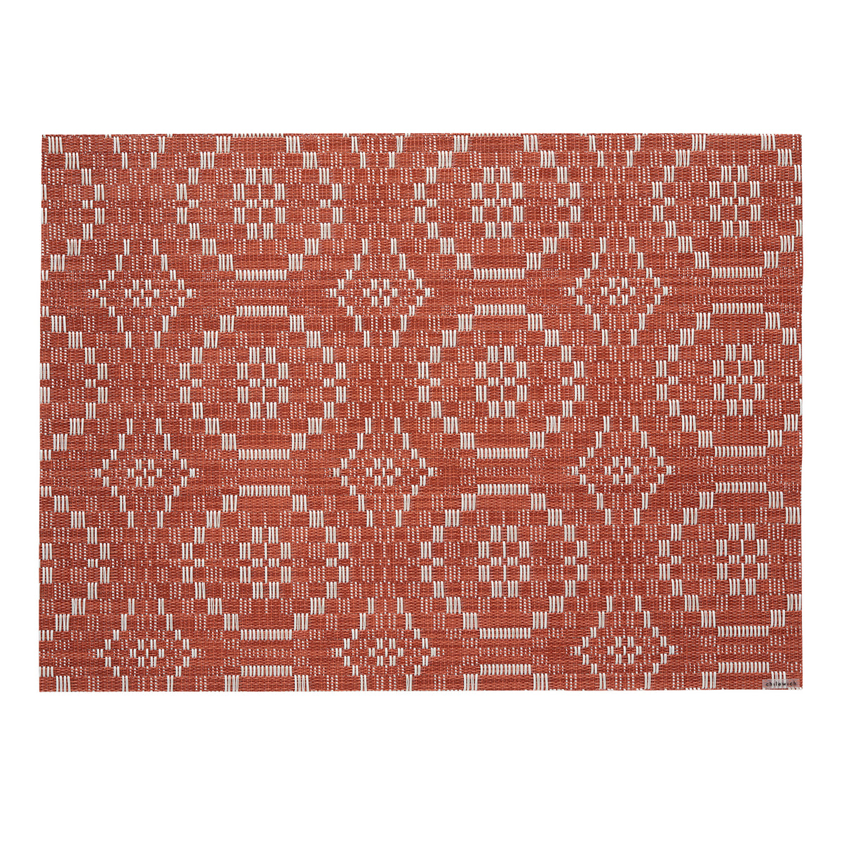 Paprika Placemats in Muted Midtone Warm Red with Off White Accent