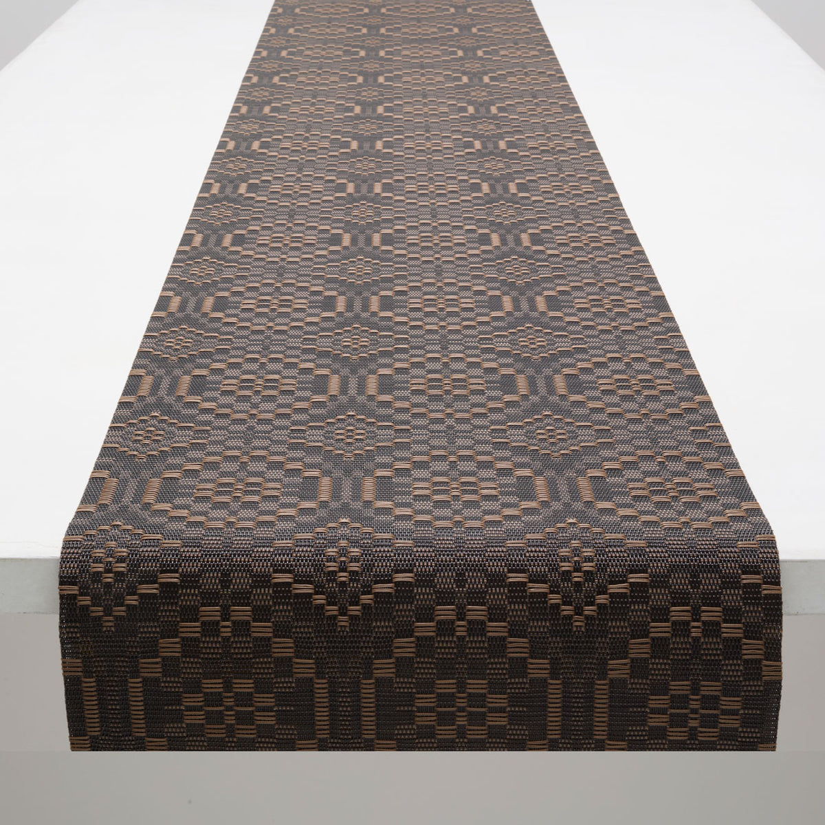 Detail image of Chilewich woven material showcasing texture, color, and pattern of the terrastrand yarn weave.