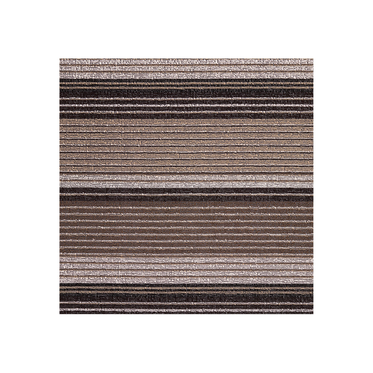 Chilewich striped woven mat with textured terrastrand yarn surface, featuring modern linear design and durable finish.