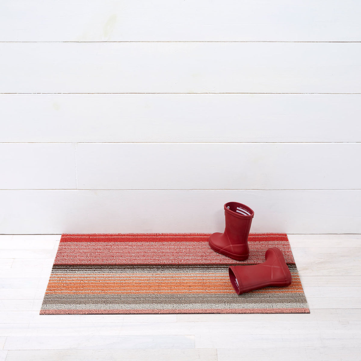 Pop Stripe Shag Mats - Paprika Doormat