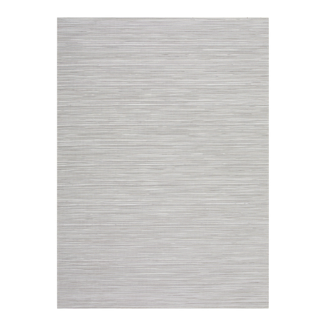 Birch Woven Floor Mat in Light Greige With Metallic White