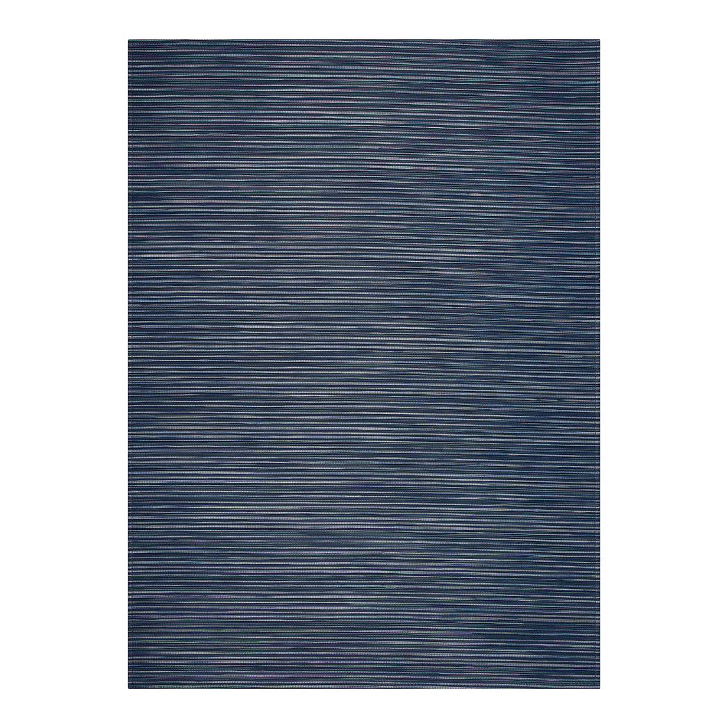 Indigo Woven Floor Mat in Dark Navy With Subtle Light Blue and White Accents
