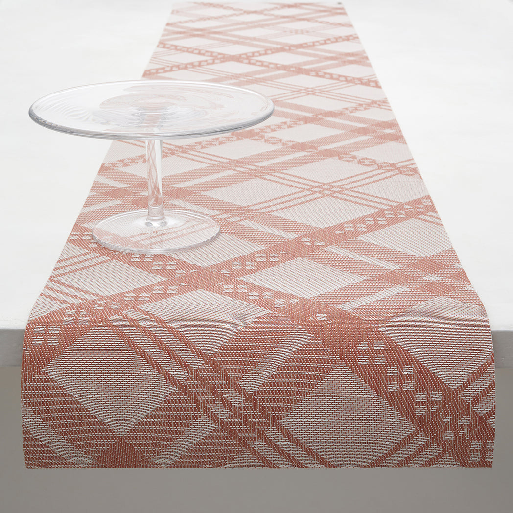 14'' x 72'' Table Runners in Muted Light Warm Red with Light Neutral Beige