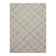 Flax Woven Floor Mat in Light Neutral Beige with White