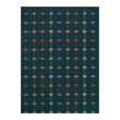 Fir Woven Floor Mat in Dark Green Base with Turquoise, Dark Pink, Light Green Lavender and Vivid Red Orange