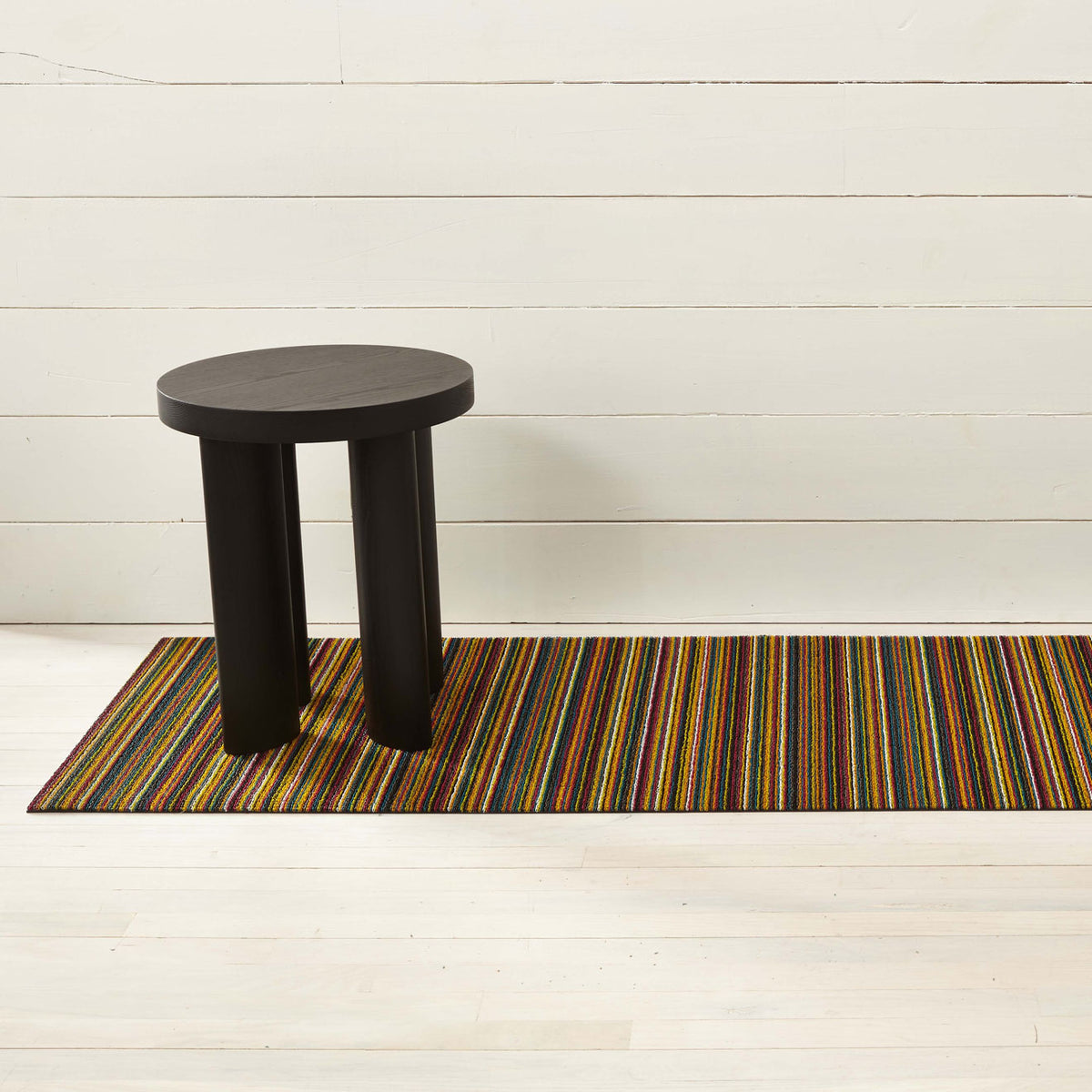 Skinny Stripe Shag Mats - Bright Multi Runner