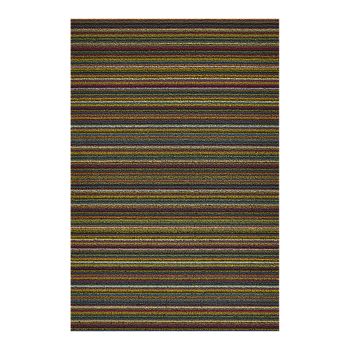 Rectangle Shag Mats in Mix of Dark Pink, Turquoise, Light Yellow Orange, Yellow Green and White
