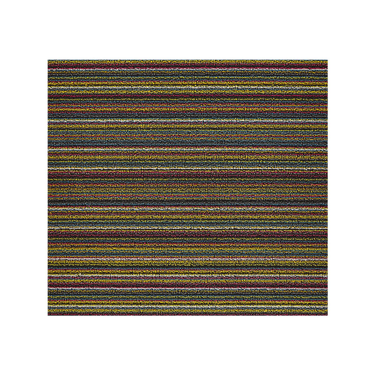 Bright Multi Shag Mat in Mix of Dark Pink, Turquoise, Light Yellow Orange, Yellow Green and White