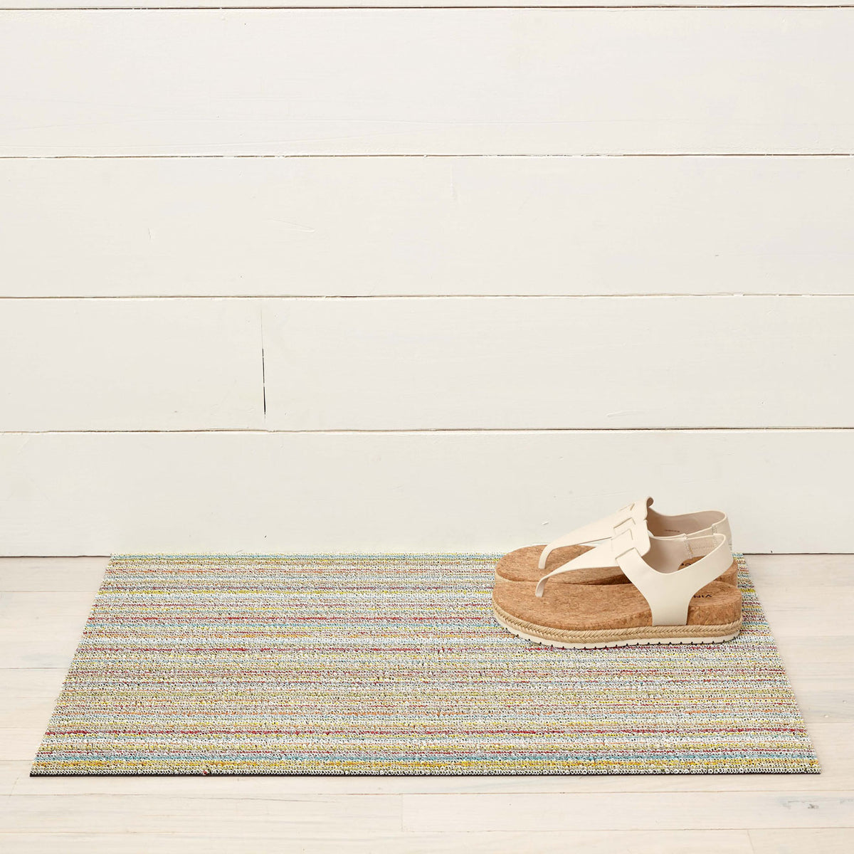 Skinny Stripe Shag Mats - Soft Multi Doormat