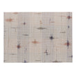Almond Placemats in Light Warm Beige with Muted Dark Blues, Warm Reds and Light Greens
