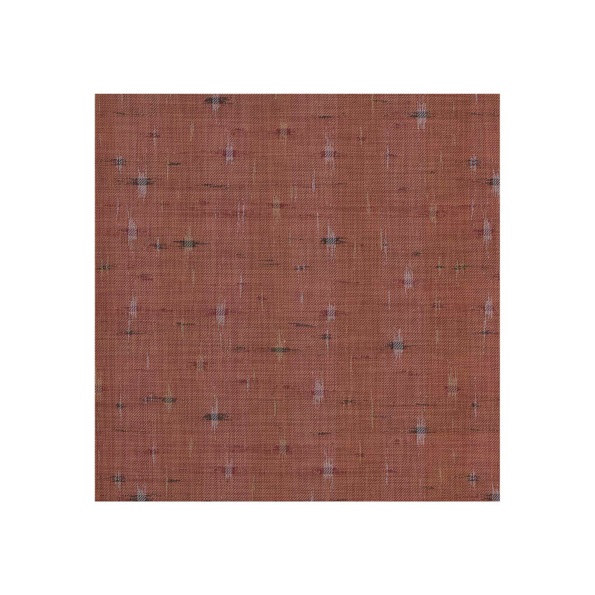 Square Woven Floor Mat in Muted Orange Red with Warm Beige, Light Pink, Dark Red and Dark Brown