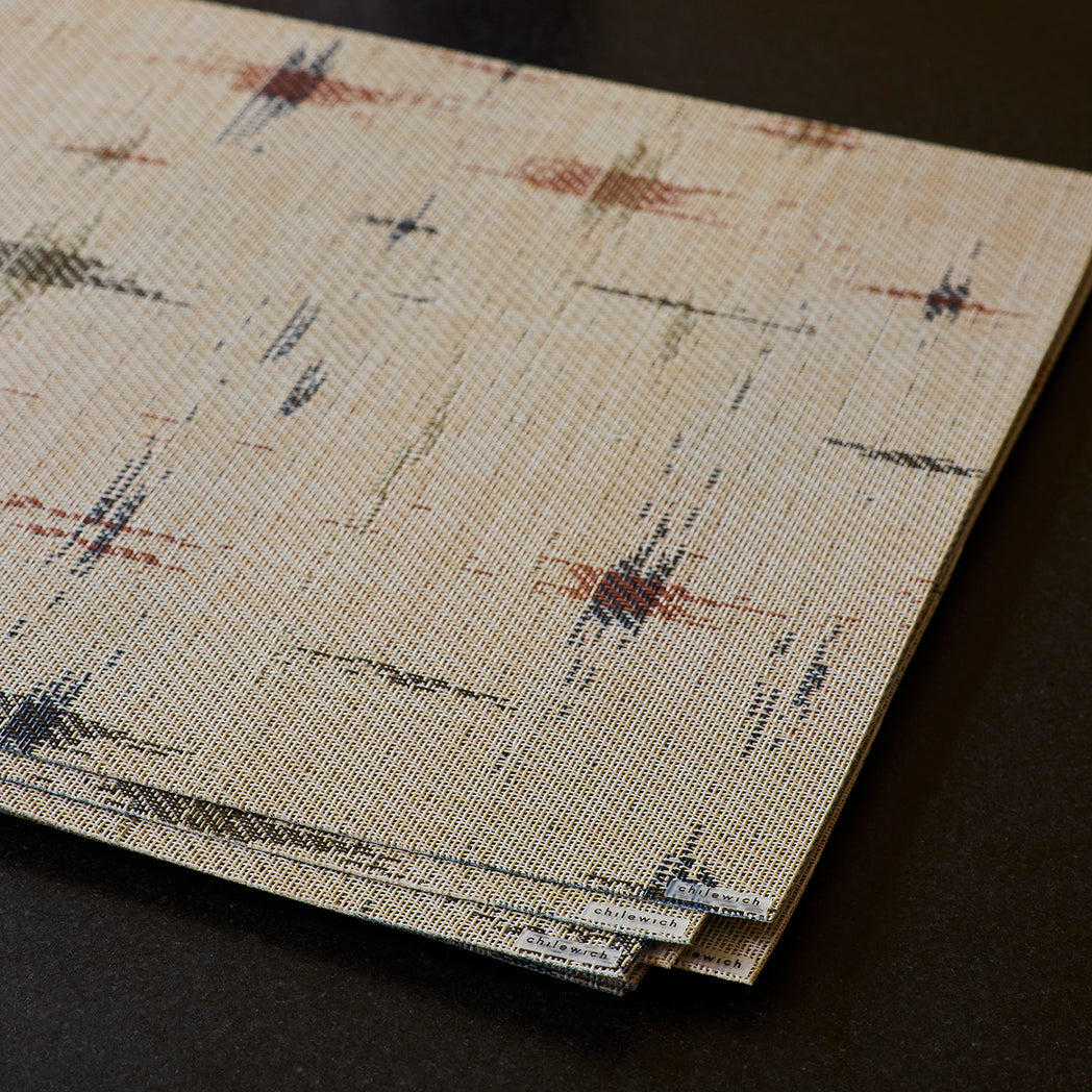 Detail image of Chilewich woven material showcasing texture, color, and pattern of the terrastrand yarn weave.