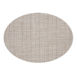 Oval Placemats in Mix of Light and Midtone Greige with White