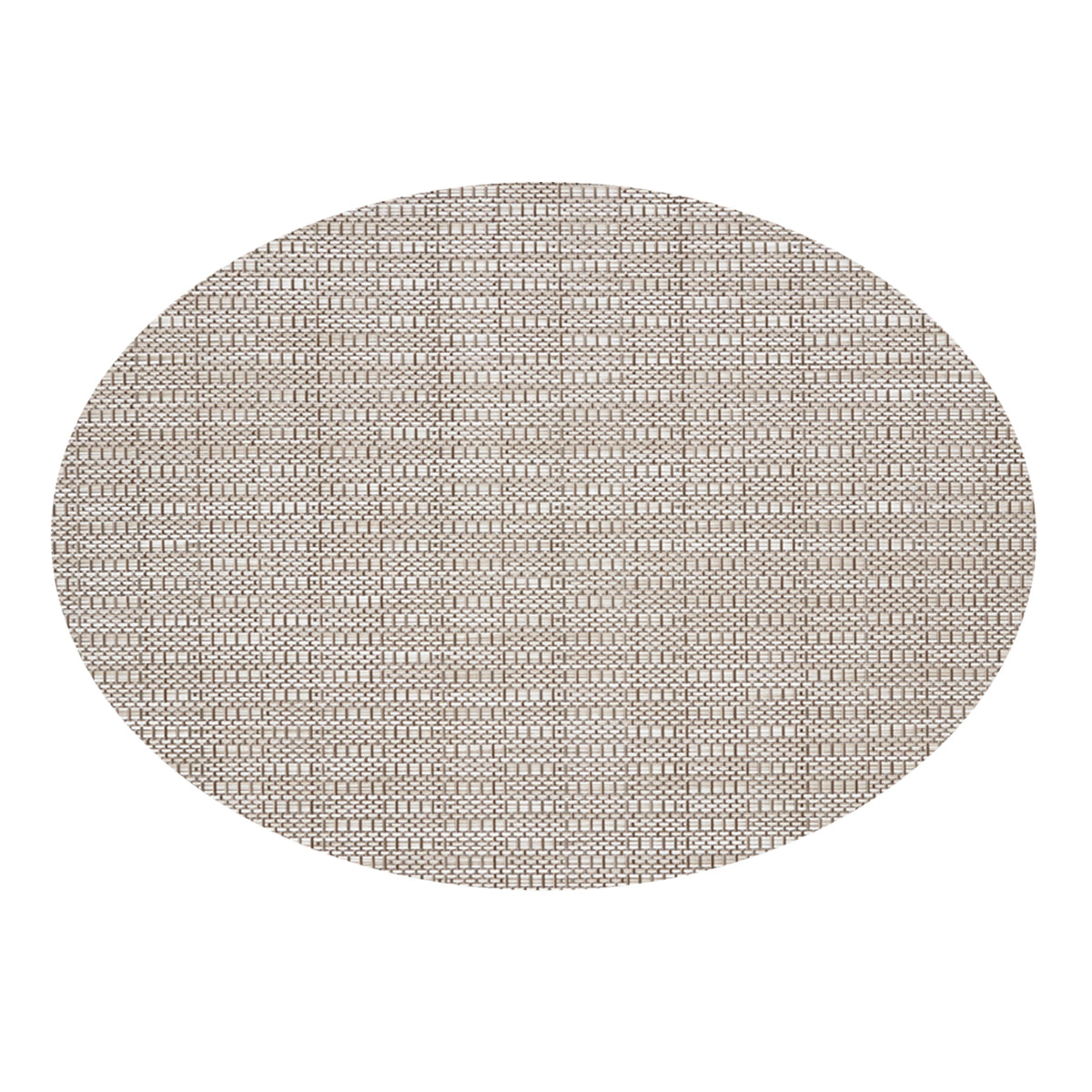 Oval Placemats in Mix of Light and Midtone Greige with White