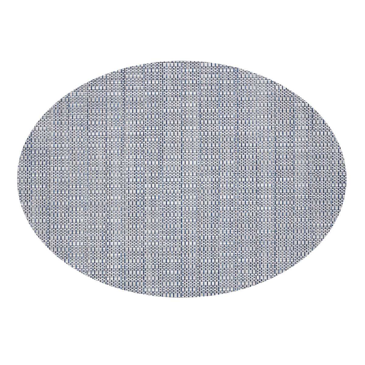 Oval Placemats in Mix of Midtone and Dak Blue with White