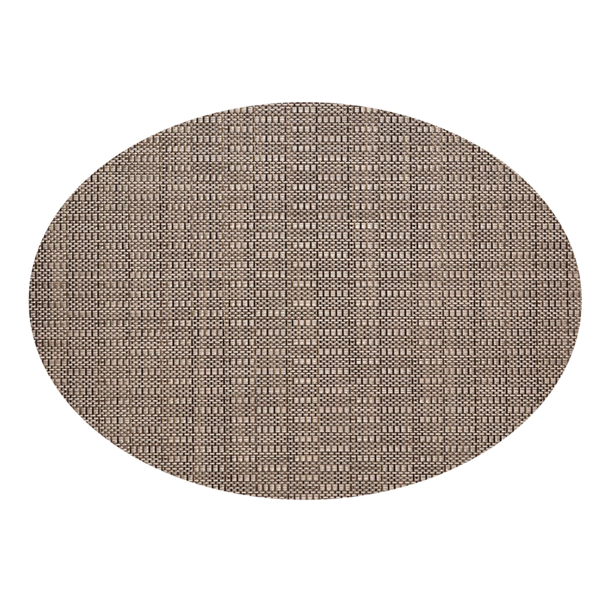Oval Placemats in Mix of Midtone Warm Silver with Light and Dark Greige