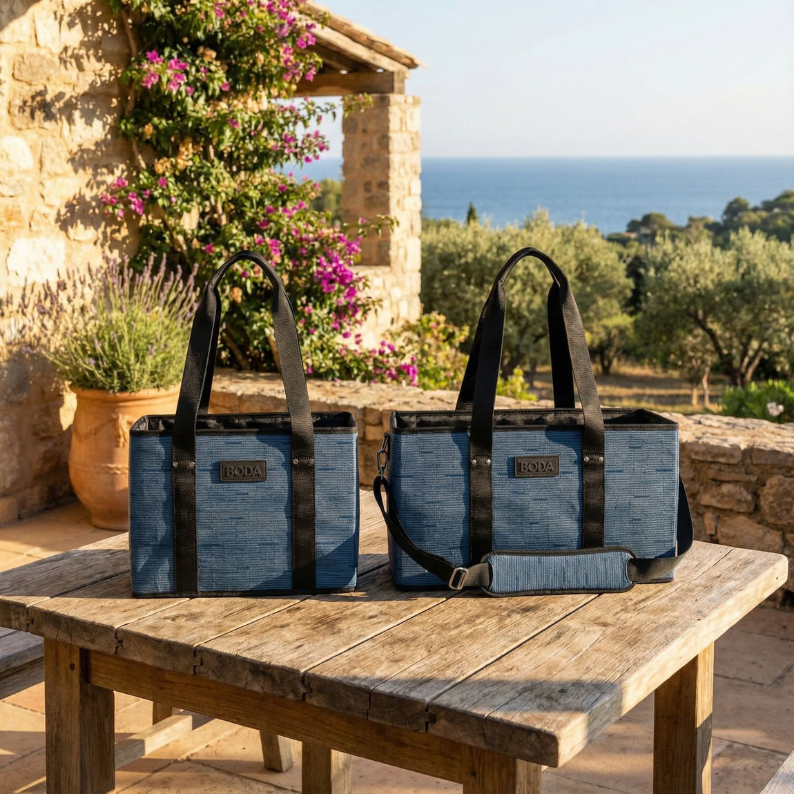 BODA Market Tote - Bamboo - Lapis