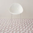 Magnolia Woven Floor Mat with Prop in Light Neutral Beige Base with Muted Pink and Midtone Brown