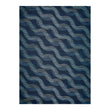 Ocean Woven Floor Mat in Dark Navy Base with Muted Blue Green Tones