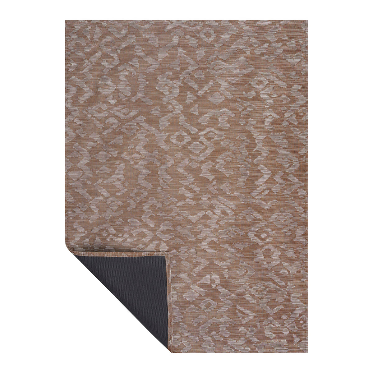 Pecan Woven Floor Mat Corner in Mix of Midtone Warm Brown, Light Griege and White