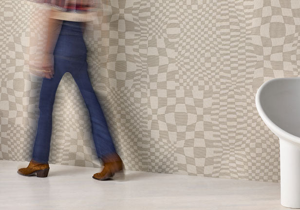 Detail image of Chilewich woven material showcasing texture, color, and pattern of the terrastrand yarn weave.