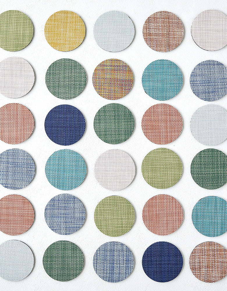 Detail image of Chilewich woven material showcasing texture, color, and pattern of the terrastrand yarn weave.