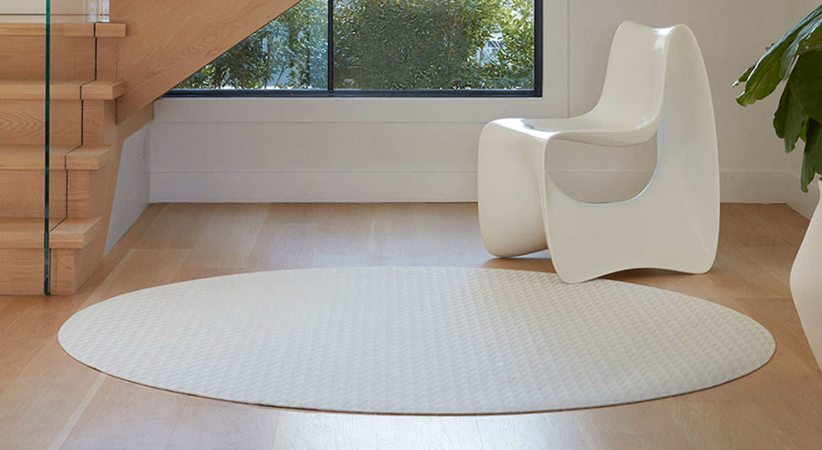 Detail image of Chilewich woven material showcasing texture, color, and pattern of the terrastrand yarn weave.