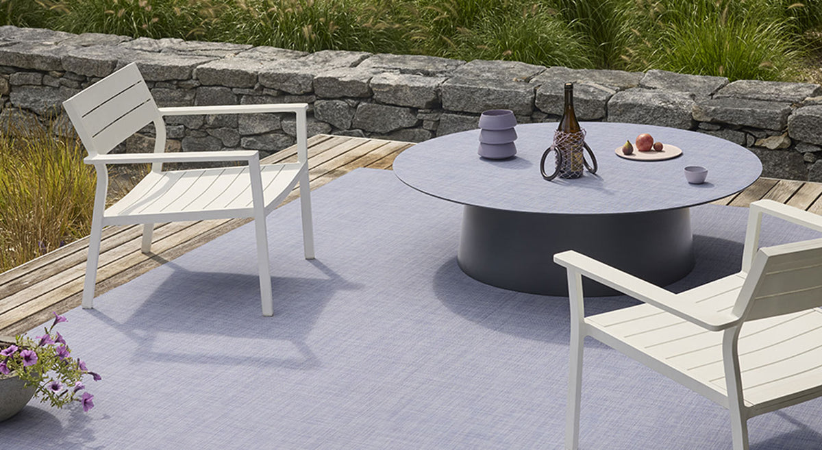 Detail image of Chilewich woven material showcasing texture, color, and pattern of the terrastrand yarn weave.