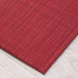 Chilewich Basketweave floor mat in scarlet, showcasing woven terrastrand yarn texture and modern design aesthetic.