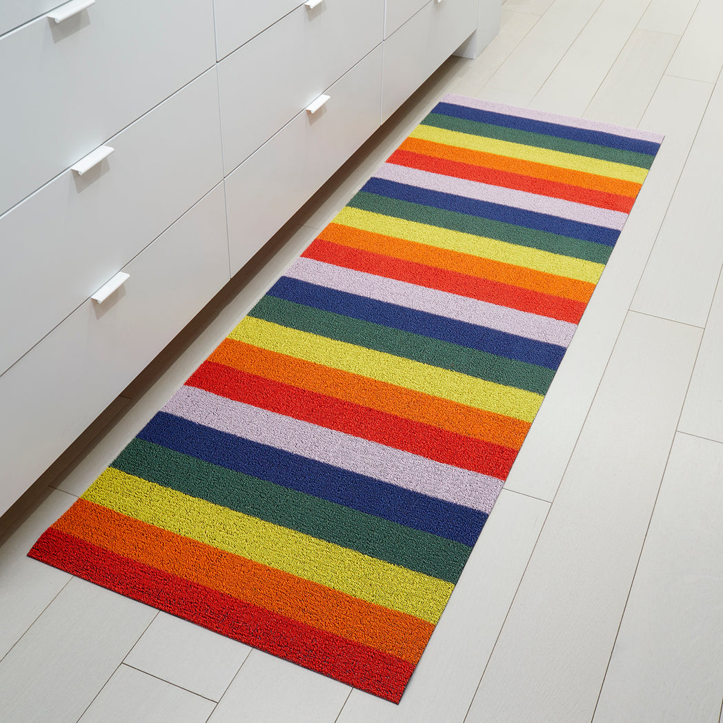 Chilewich woven floor mat in neutral woven terrastrand yarn, durable and stylish for modern living spaces.