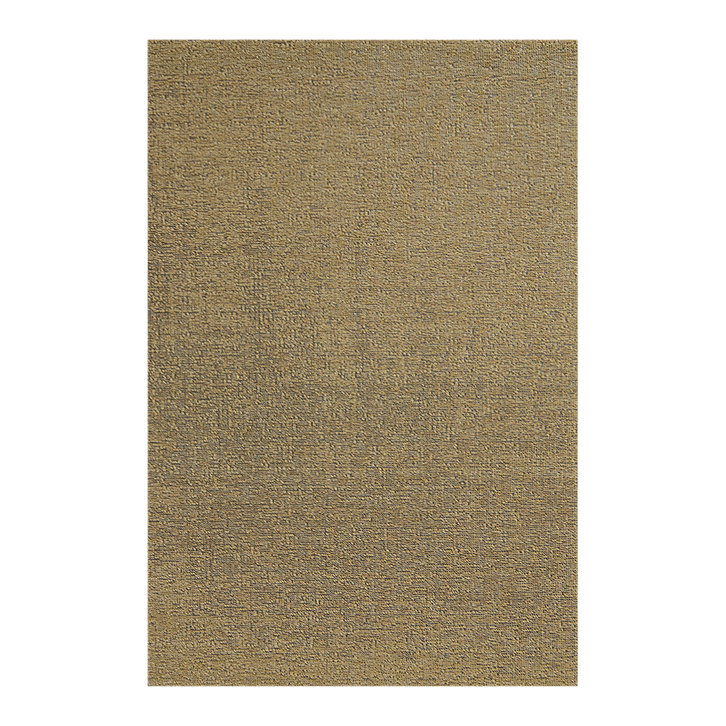 Rectangle Shag Mats in Muted Light Yellow with Light Neutral Beige