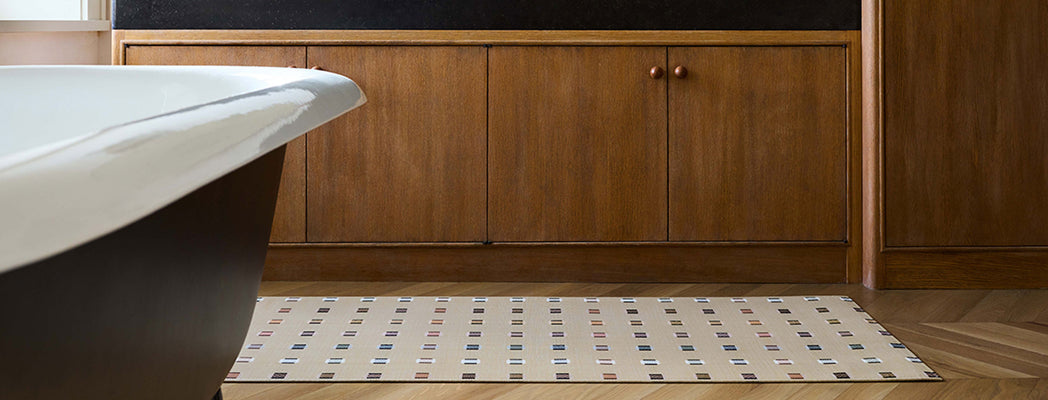 Detail image of Chilewich woven material showcasing texture, color, and pattern of the terrastrand yarn weave.