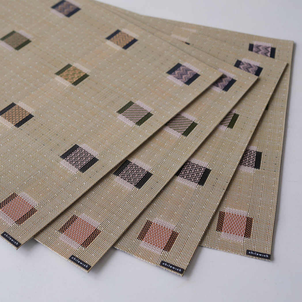 Detail image of Chilewich woven material showcasing texture, color, and pattern of the terrastrand yarn weave.