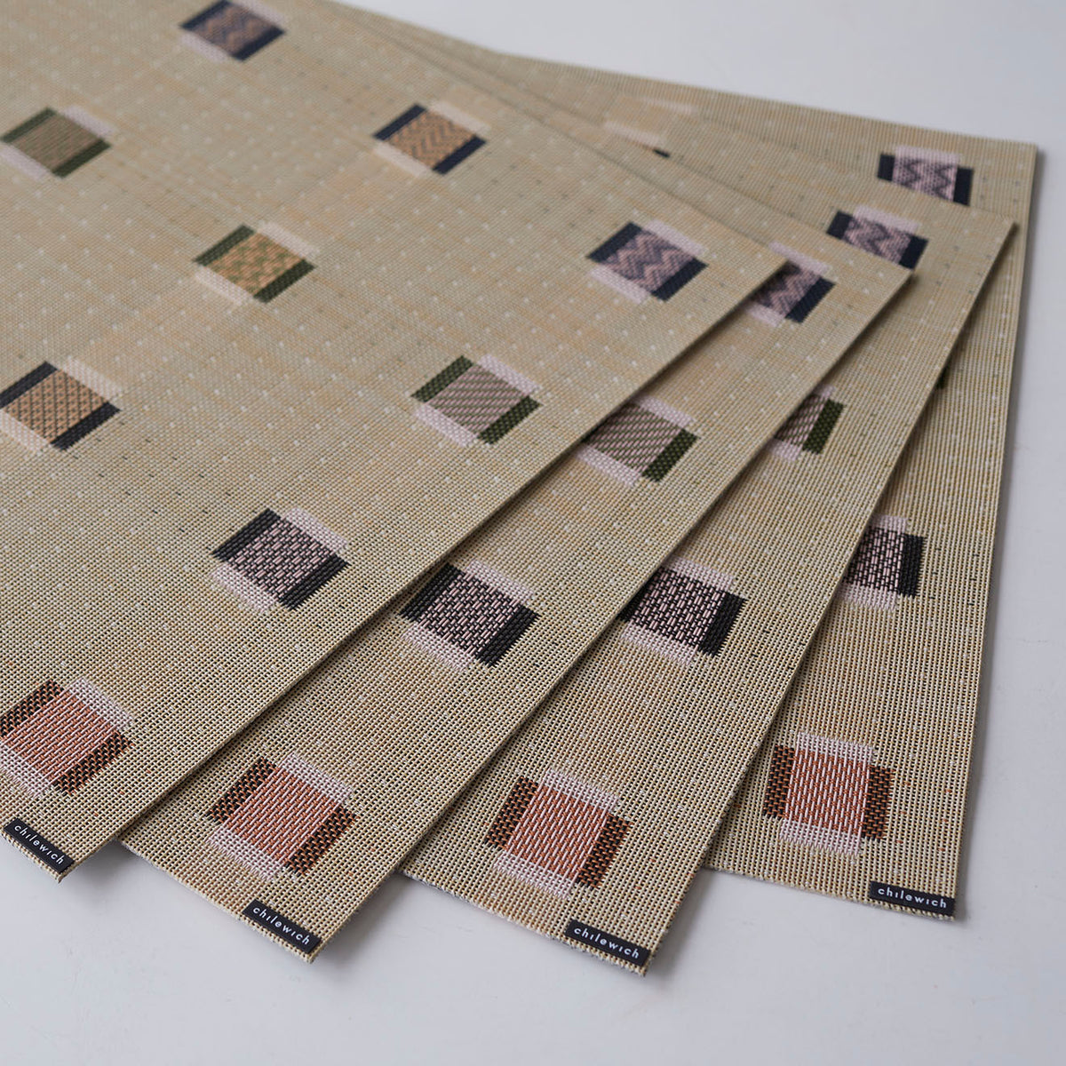 Detail image of Chilewich woven material showcasing texture, color, and pattern of the terrastrand yarn weave.