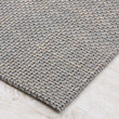 Chilewich Basketweave floor mat in platinum, showcasing woven terrastrand yarn texture and modern design aesthetic.